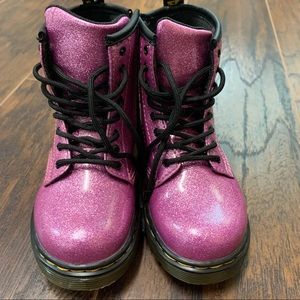Kids Dr. Martens - Cute Pink Glitter Boots - Girls